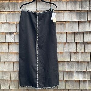 Magaschoni Black Skirt with White Trim